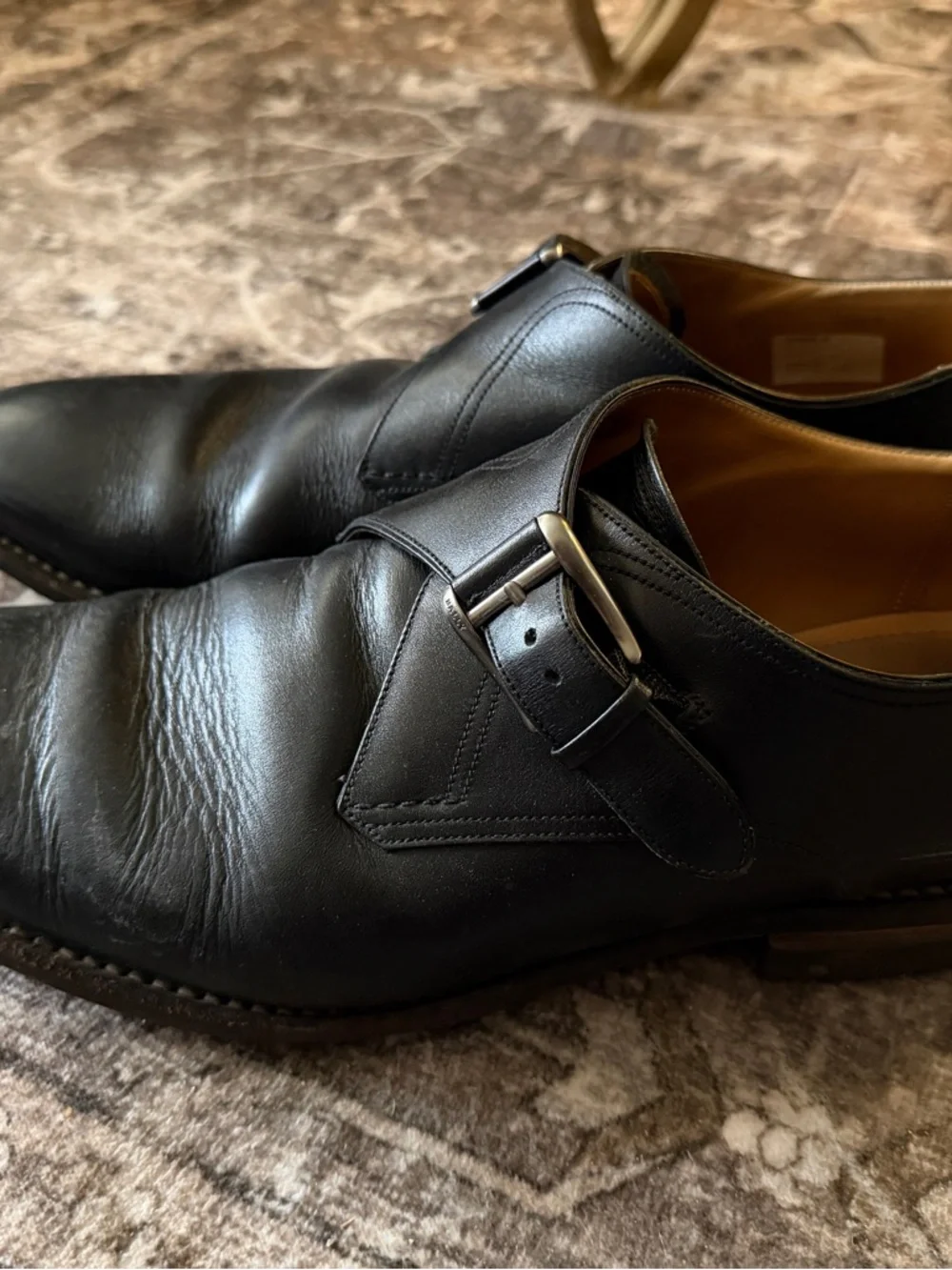 Bally Scribe Monk Strap Dress Shoes Black Leather Men’s 12 Luxury Designer Italy - Picture 3 of 8